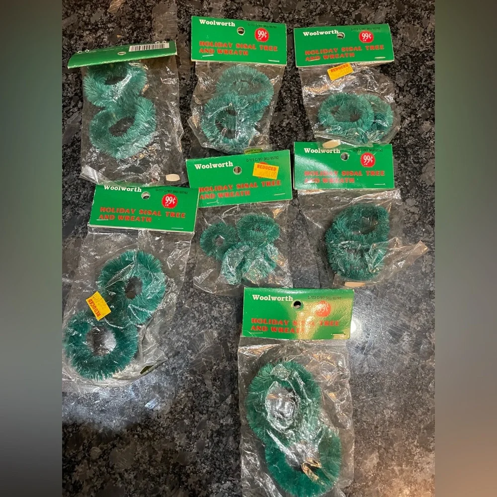 Vintage Woolworth’s Christmas Sisal Wreaths New Lot